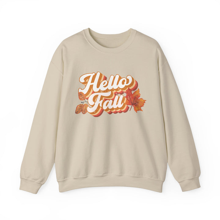 Retro Hello Fall - Unisex Heavy Blend™ Crewneck Sweatshirt
