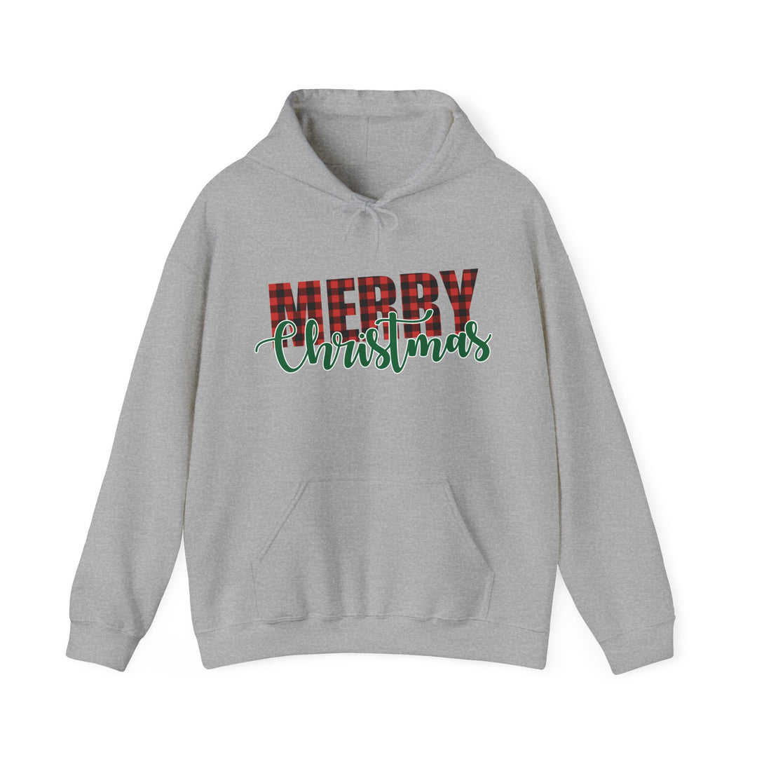 Merry Christmas Buffalo Plaid - Unisex Heavy Blend™ Hooded Sweatshirt