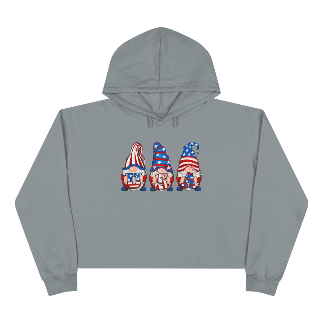 4th Of July Gnomes - Crop Hoodie