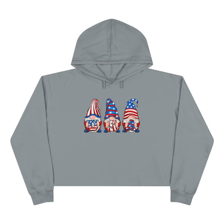 4th Of July Gnomes - Crop Hoodie