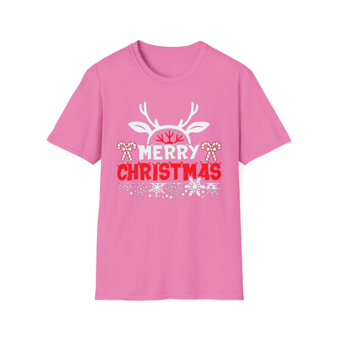Merry Christmas Antlers - Unisex Softstyle T-Shirt
