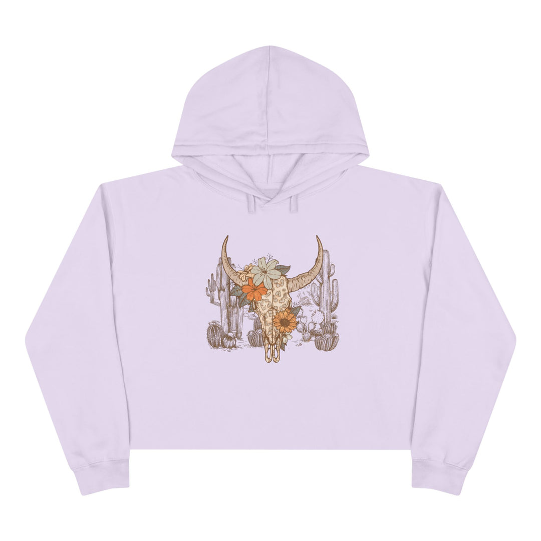 Flowery Leopard Skull - Crop Hoodie
