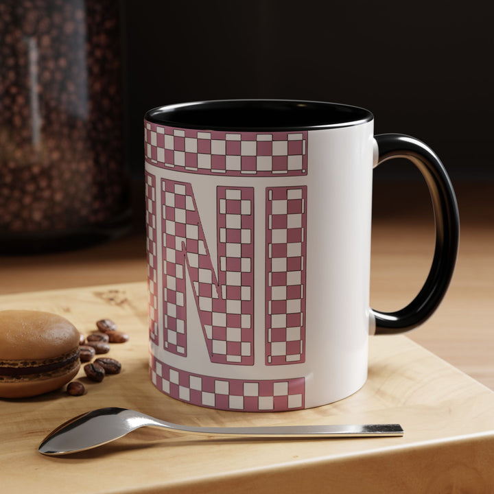 Pink Check Mini - Accent Coffee Mug (11, 15oz)