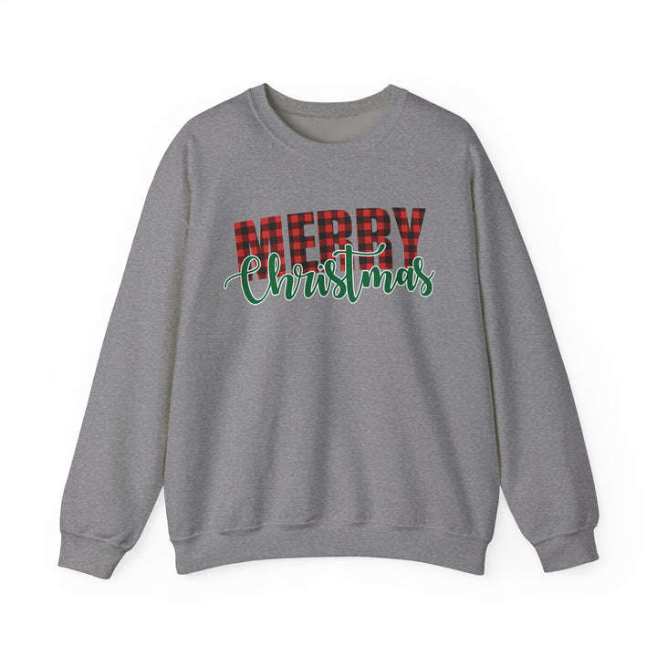 Merry Christmas Buffalo Plaid - Unisex Heavy Blend™ Crewneck Sweatshirt