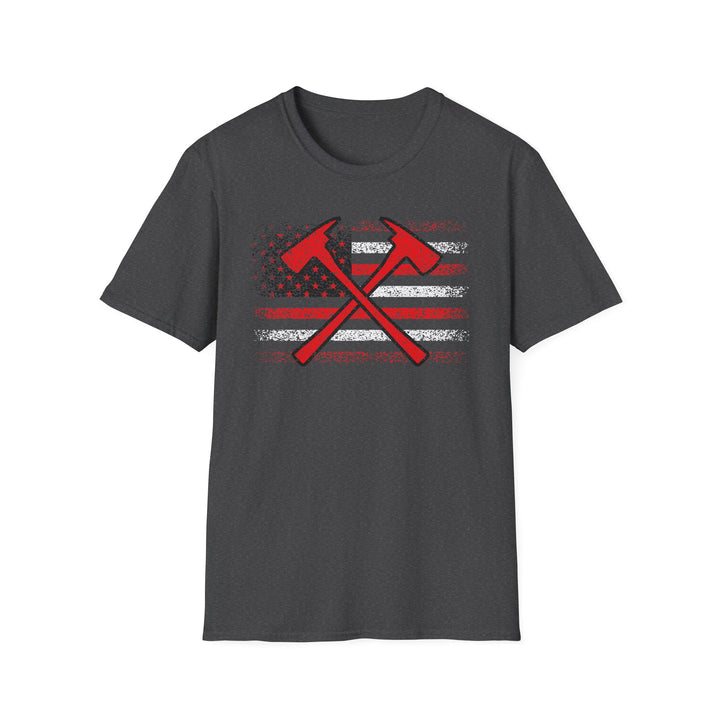 Firefighter American Flag - Unisex Softstyle T-Shirt