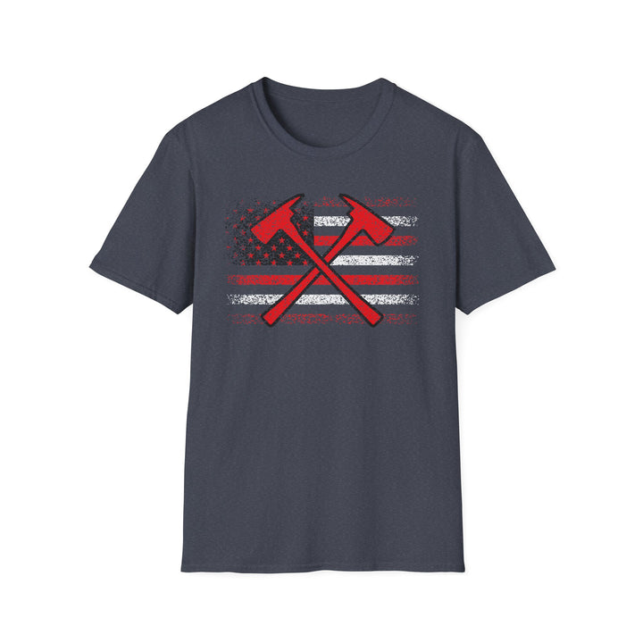 Firefighter American Flag - Unisex Softstyle T-Shirt