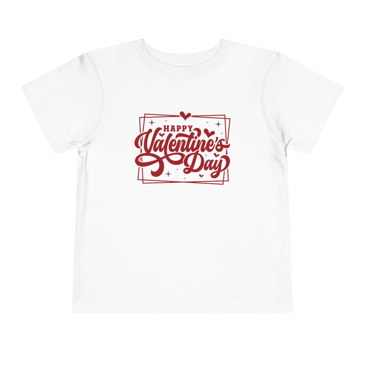 Happy Valentine's Day W/Hearts - Toddler Short Sleeve Tee