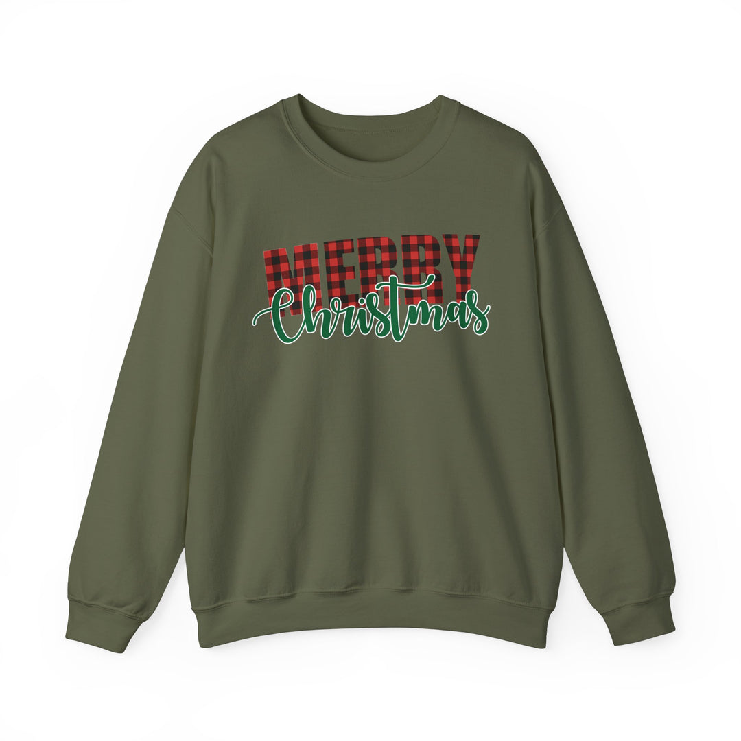 Merry Christmas Buffalo Plaid - Unisex Heavy Blend™ Crewneck Sweatshirt