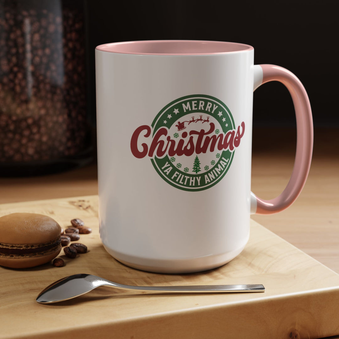 Merry Christmas Ya Filthy Animal - Accent Coffee Mug (11, 15oz)