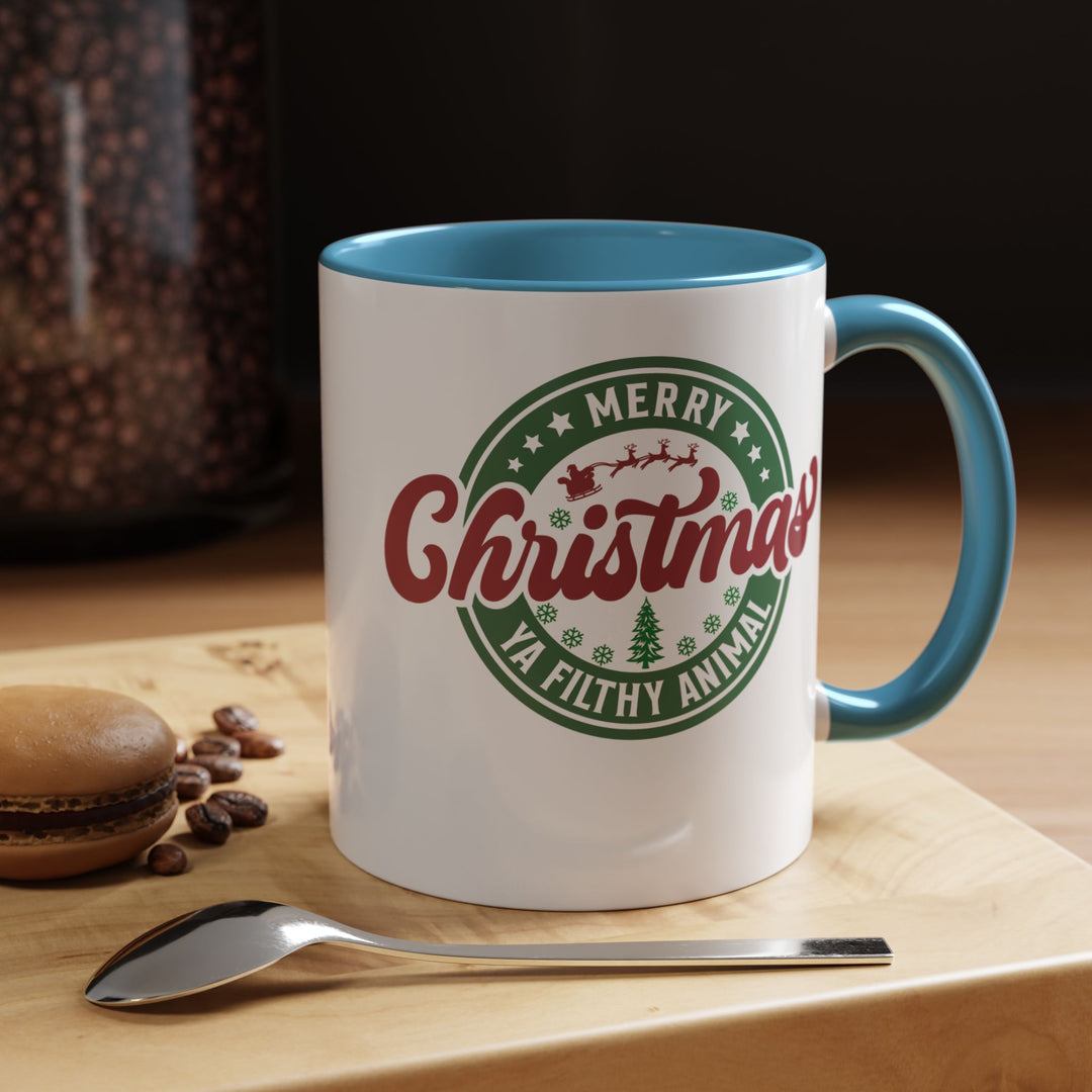 Merry Christmas Ya Filthy Animal - Accent Coffee Mug (11, 15oz)