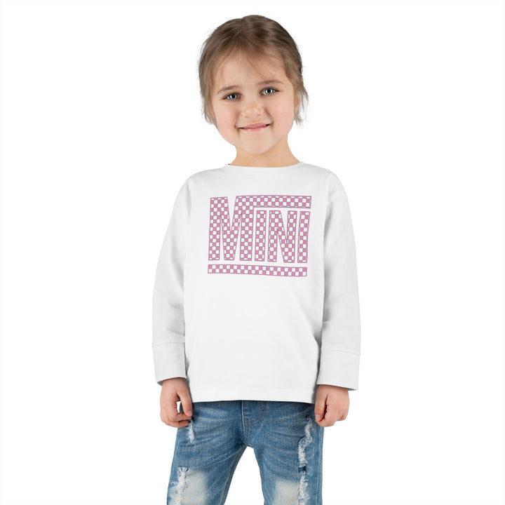 Pink Check Mini - Toddler Long Sleeve Tee