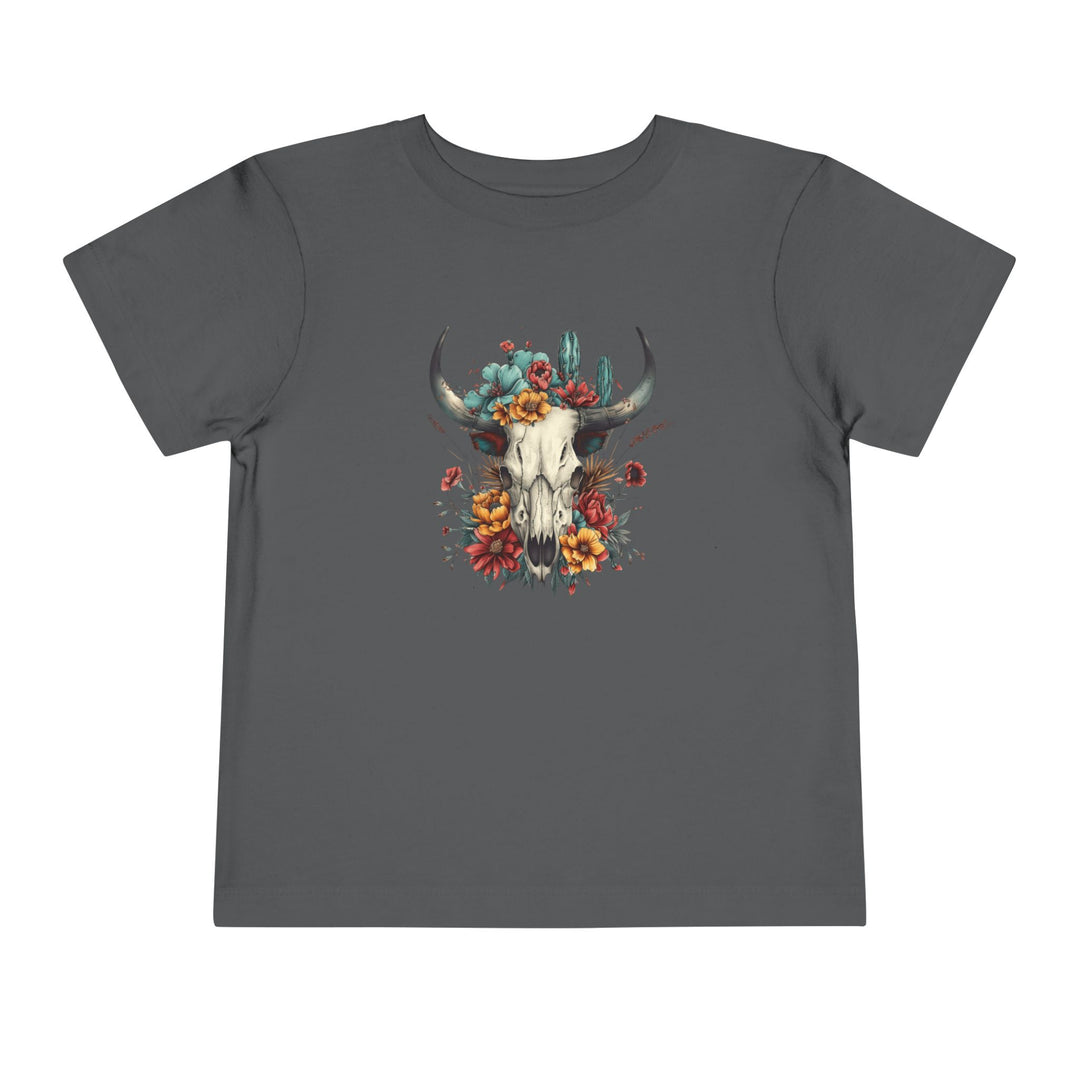Bright And Flowery Skull - Toddler Short Sleeve Tee