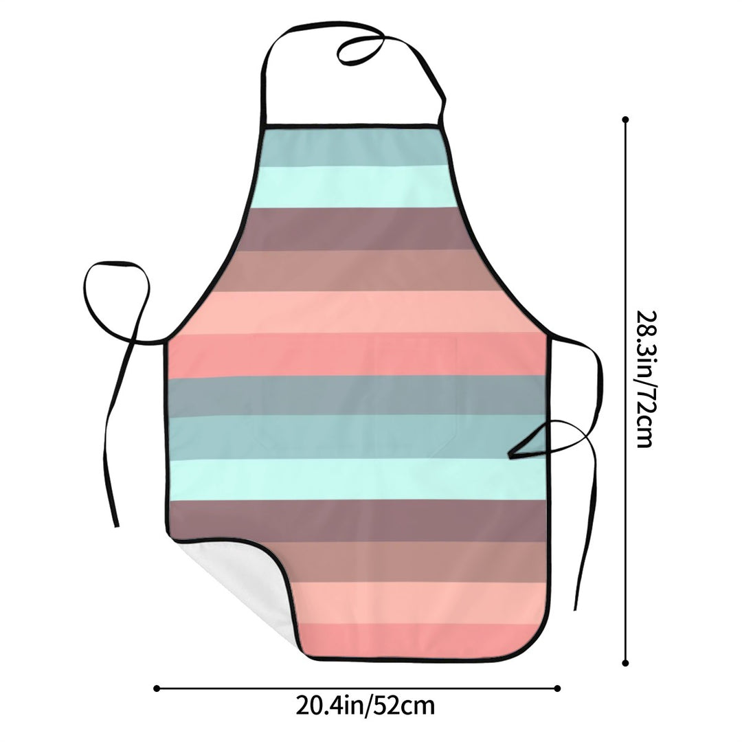 Hot Chocolate Pink Stripes - Adult Apron with Pockets