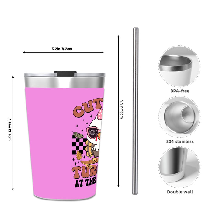 Cutest Turkey Girls - Stainless Steel Water Bottle With Straw