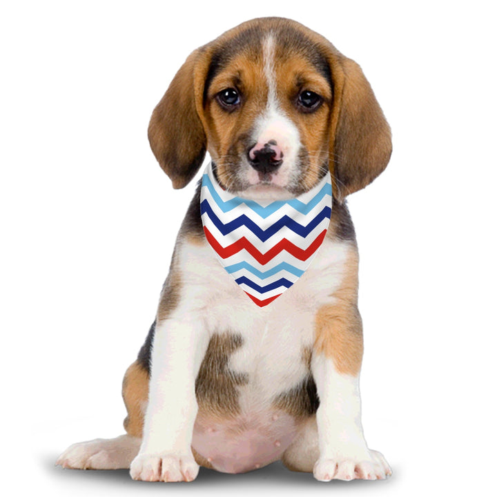 Patriotic Chevron - Dog Bandanas Double Sided with Buckle