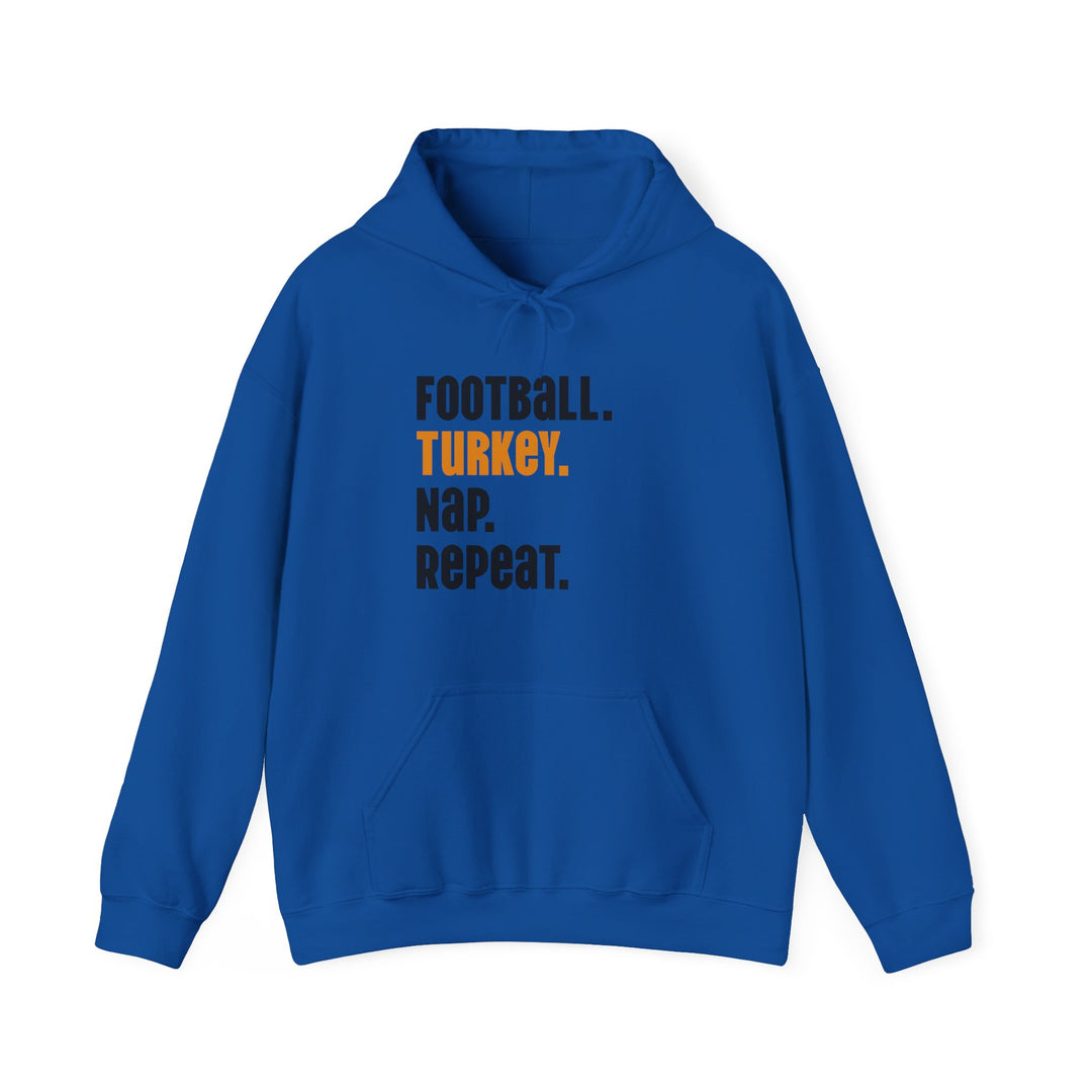 Football Turkey Nap Repeat - Unisex Heavy Blend™ Hooded Sweatshirt