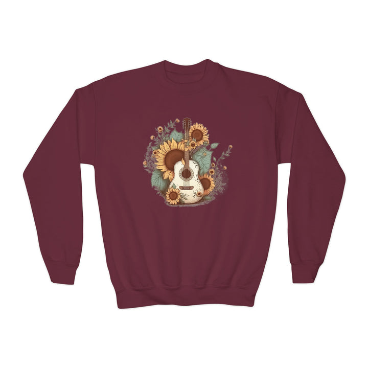 Sunflower Guitar - Youth Crewneck Sweatshirt