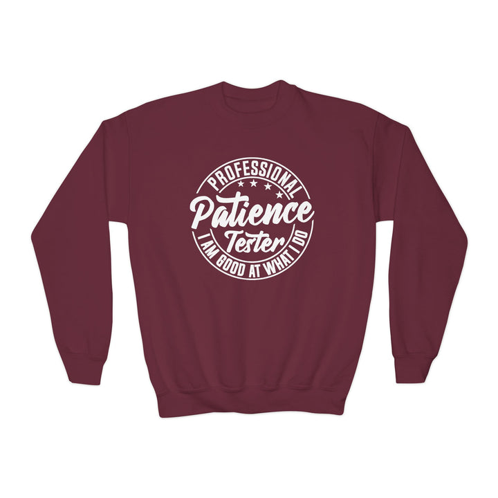 Professional Patience Tester - Youth Crewneck Sweatshirt