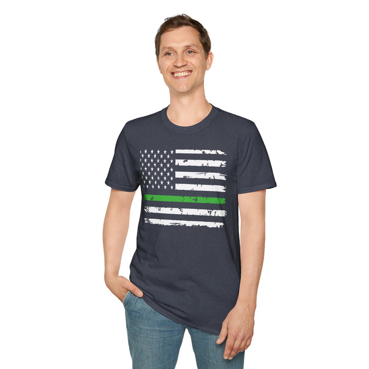 Green Line Flag - Unisex Softstyle T-Shirt