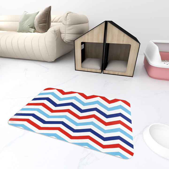 Patriotic Chevron - Pet Food Mat