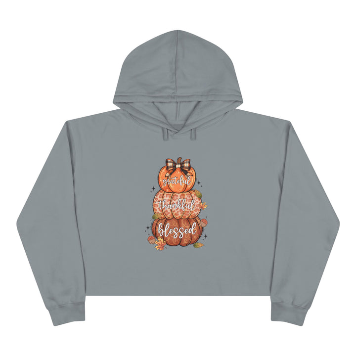 Grateful Thankful Blessed Pumpkins - Crop Hoodie