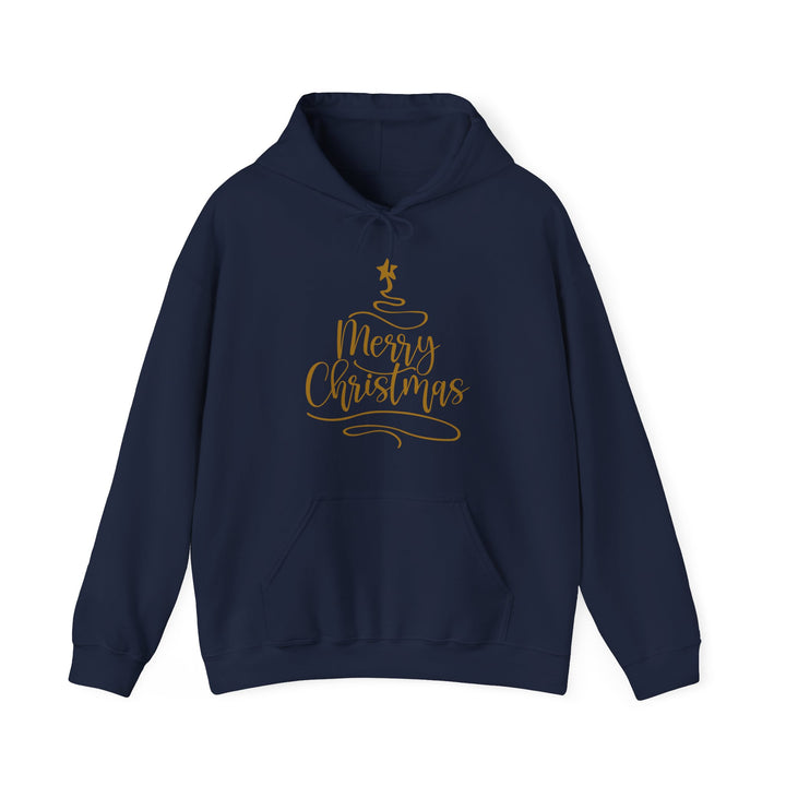 Merry Christmas Gold Tree - Unisex Heavy Blend™ Hooded Sweatshirt
