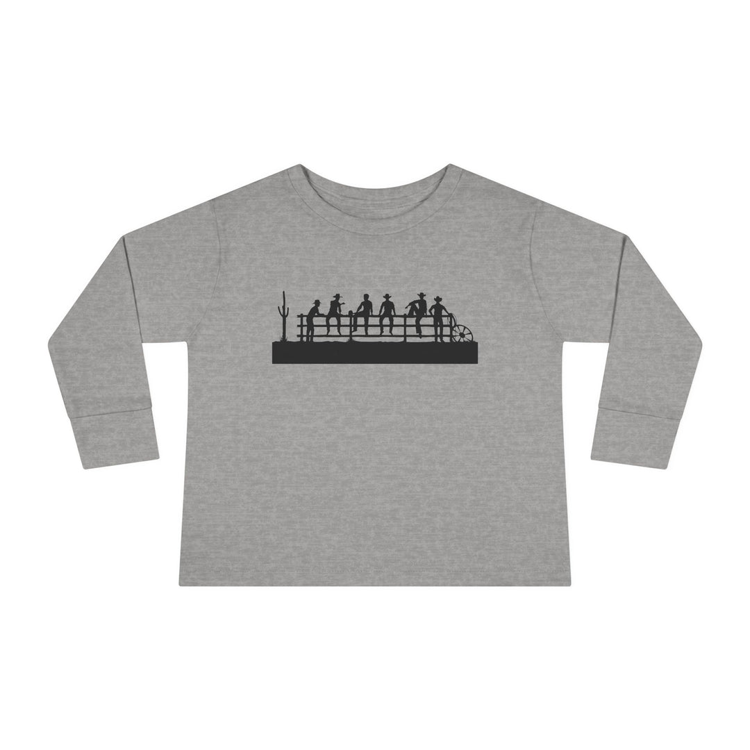 Cowboys On Fence Silhouette - Toddler Long Sleeve Tee