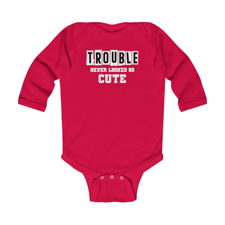 Trouble Never Looked So Cute - Infant Long Sleeve Bodysuit