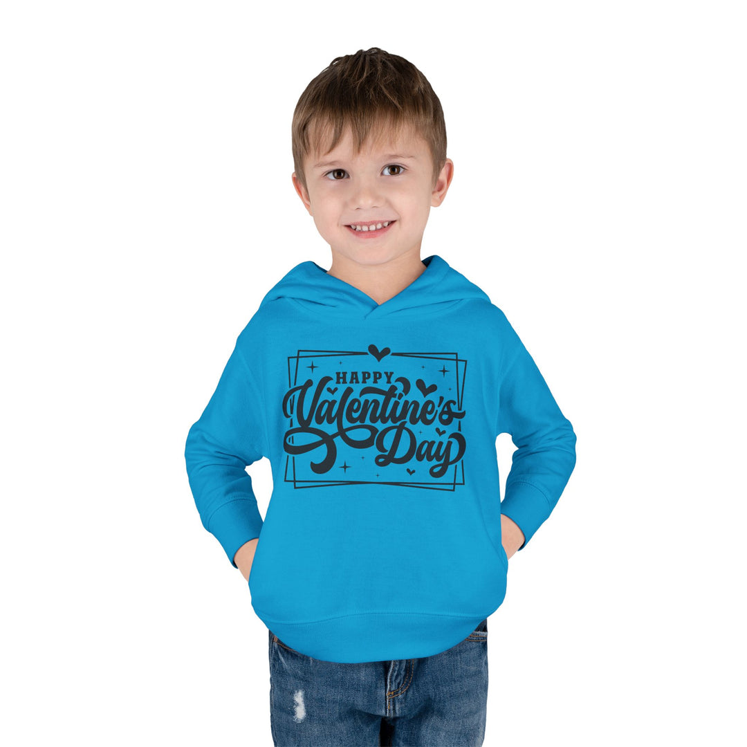 Happy Valentine's Day W/Hearts - Toddler Pullover Fleece Hoodie
