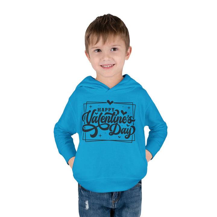 Happy Valentine's Day W/Hearts - Toddler Pullover Fleece Hoodie