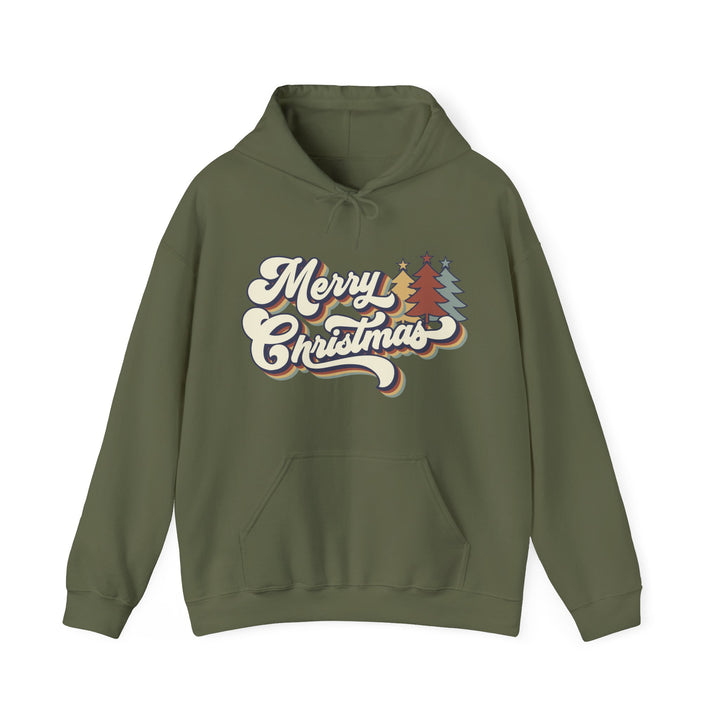 Retro Merry Christmas - Unisex Heavy Blend™ Hooded Sweatshirt