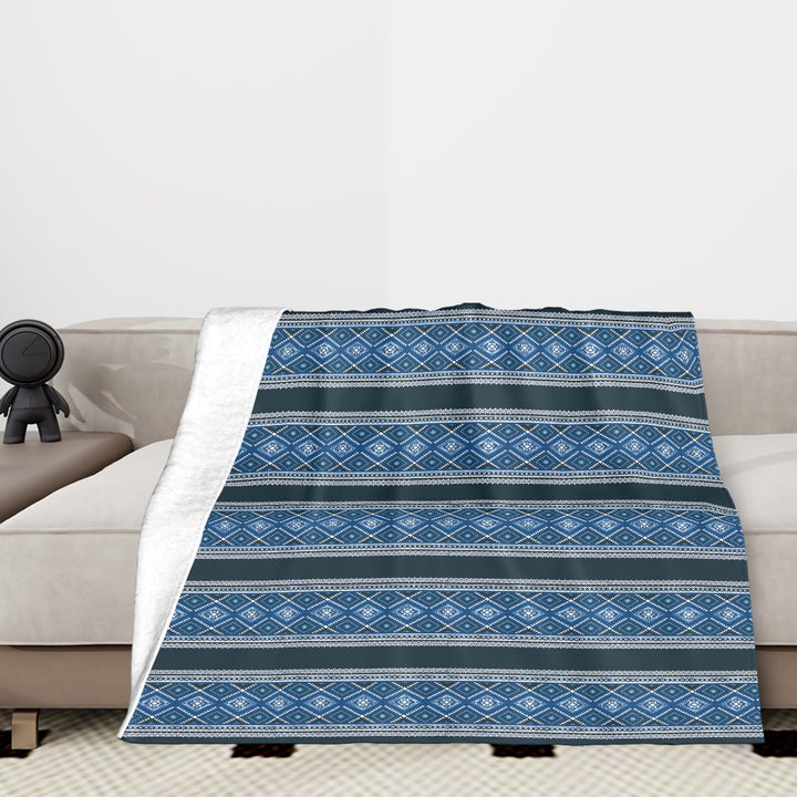 Geometric Blue Diamond - Sofa Blanket