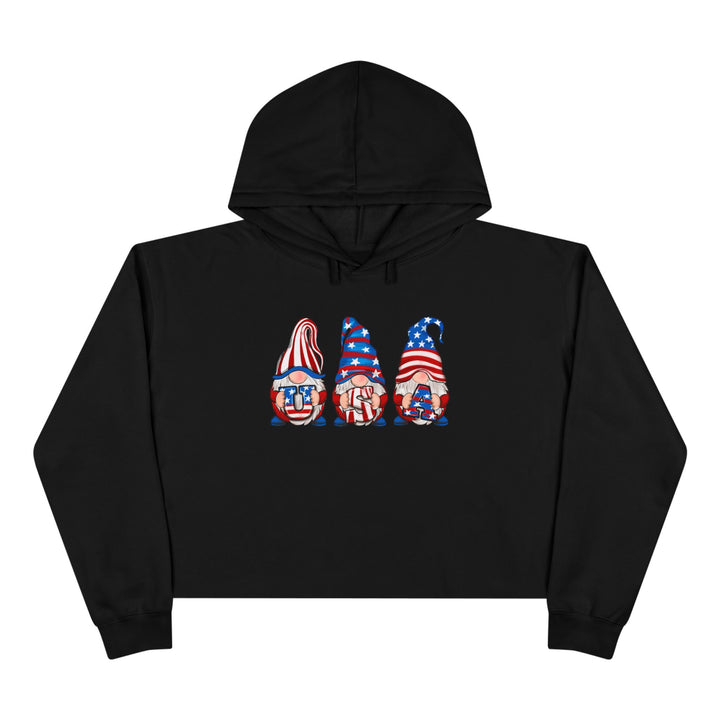 4th Of July Gnomes - Crop Hoodie