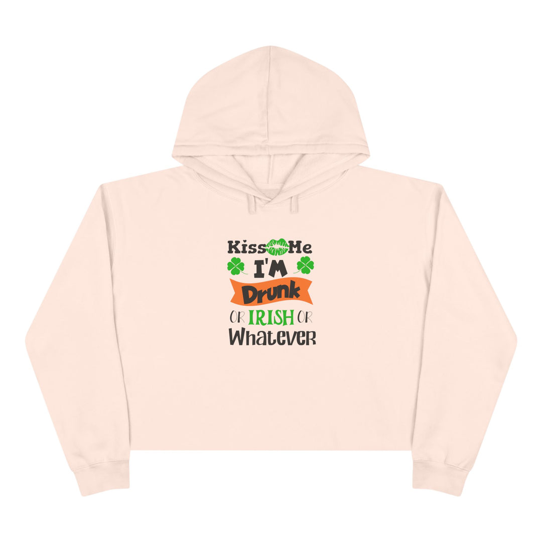 Kiss Me I'm Drunk - Crop Hoodie