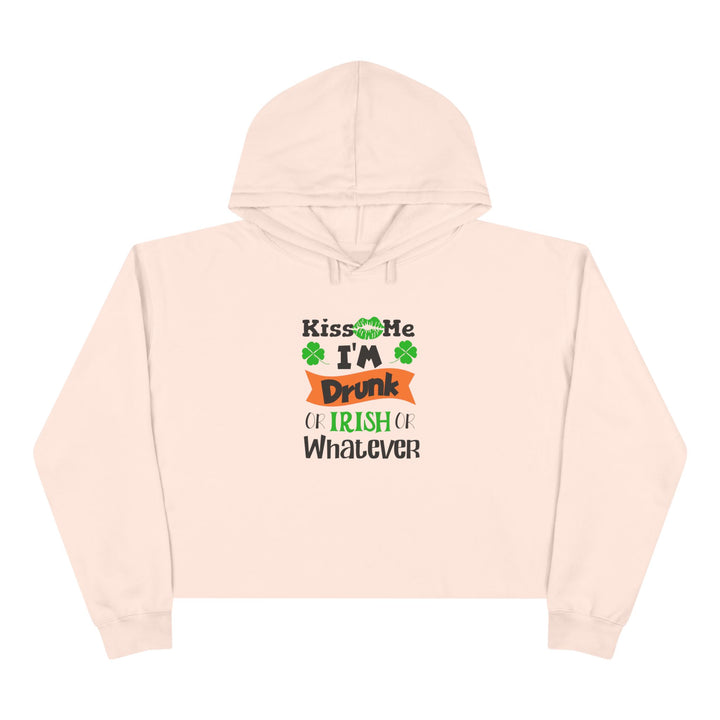 Kiss Me I'm Drunk - Crop Hoodie