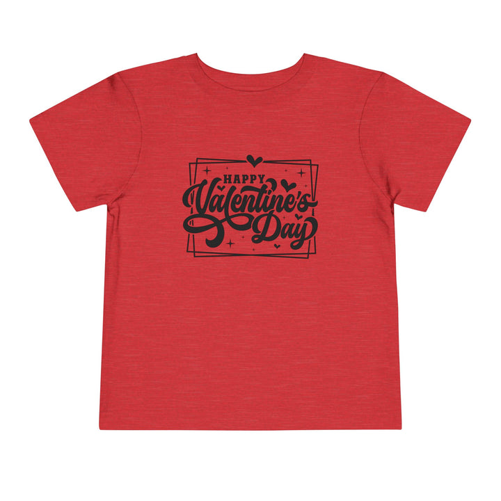 Happy Valentine's Day W/Hearts - Toddler Short Sleeve Tee