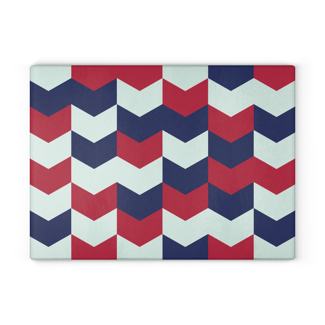 Patriotic Abstract - Glass Cutting Board