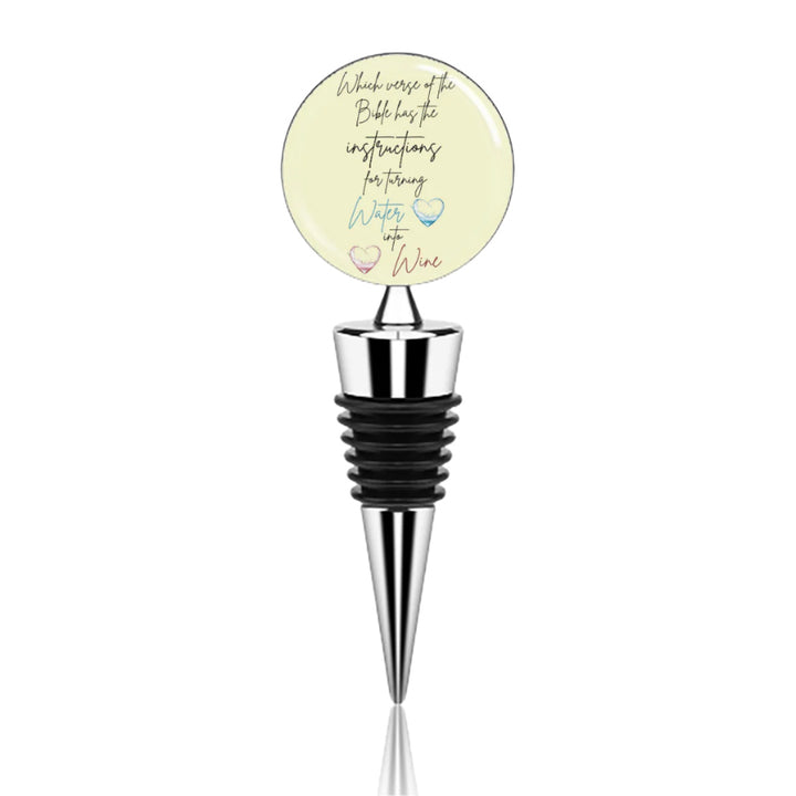 Water To Wine Bible Verse - Wine Bottle Stopper
