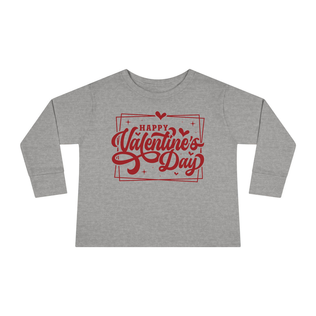 Happy Valentine's Day W/Hearts - Toddler Long Sleeve Tee