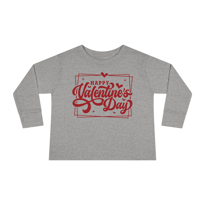 Happy Valentine's Day W/Hearts - Toddler Long Sleeve Tee