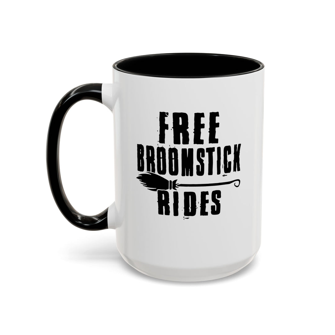 Free Broomstick Rides - Accent Coffee Mug (11, 15oz)