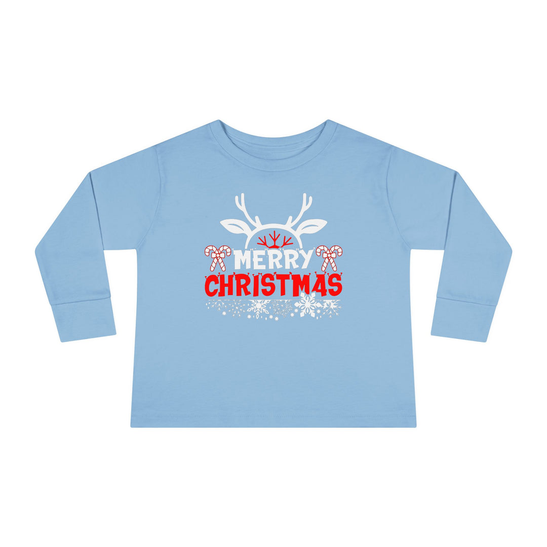 Merry Christmas Antlers - Toddler Long Sleeve Tee