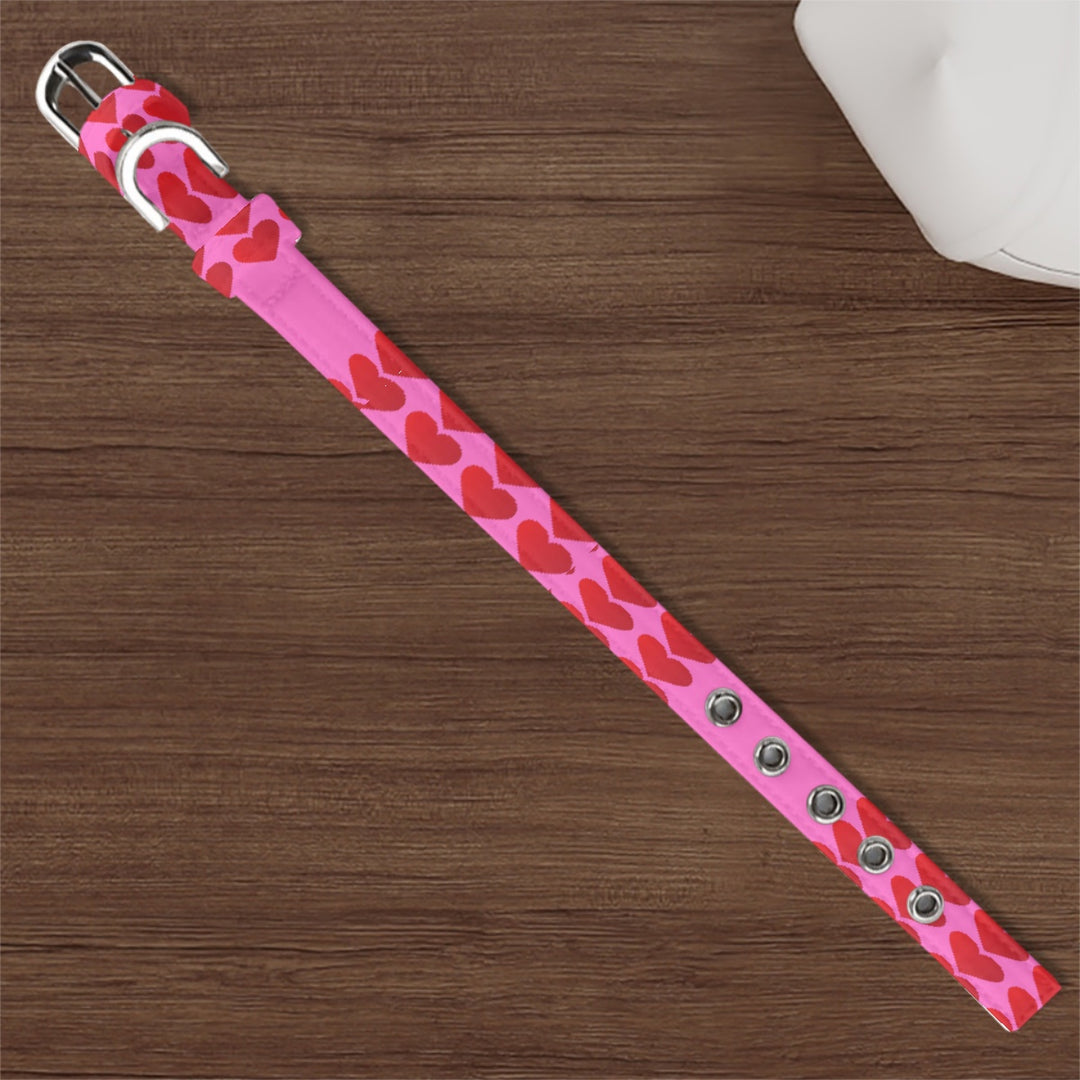 Red Valentine Hearts - Pet Collar
