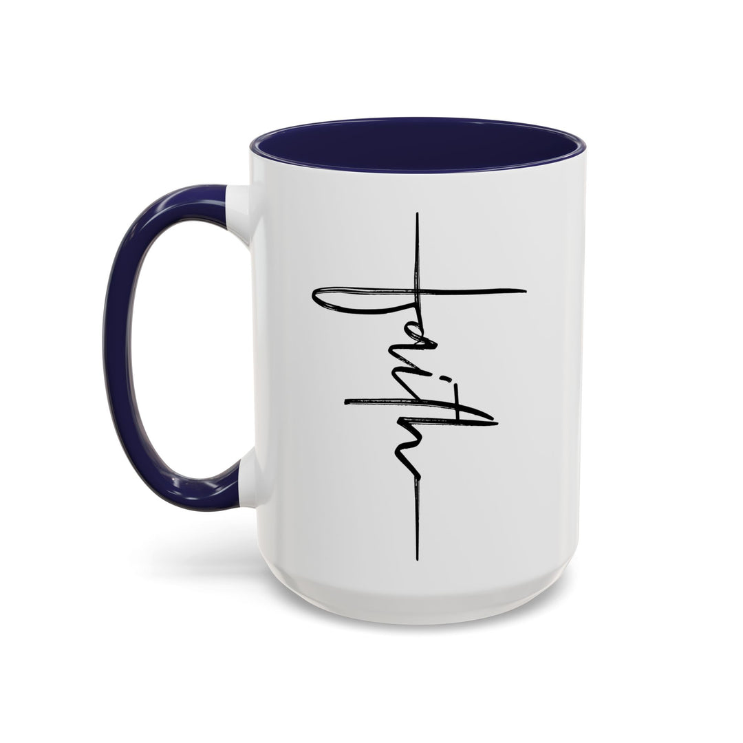Faith Cross - Accent Coffee Mug (11, 15oz)