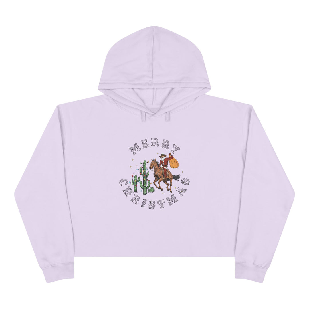 Merry Christmas Cowboy Santa - Crop Hoodie