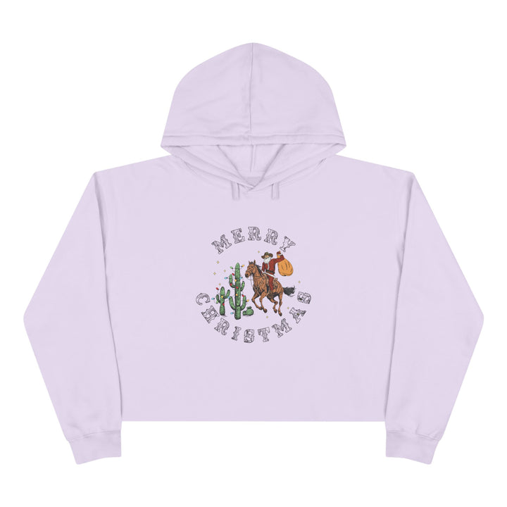 Merry Christmas Cowboy Santa - Crop Hoodie