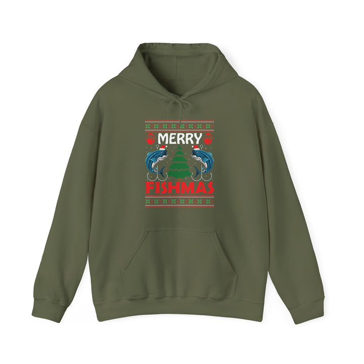 Merry Fishmas - Unisex Heavy Blend™ Hooded Sweatshirt