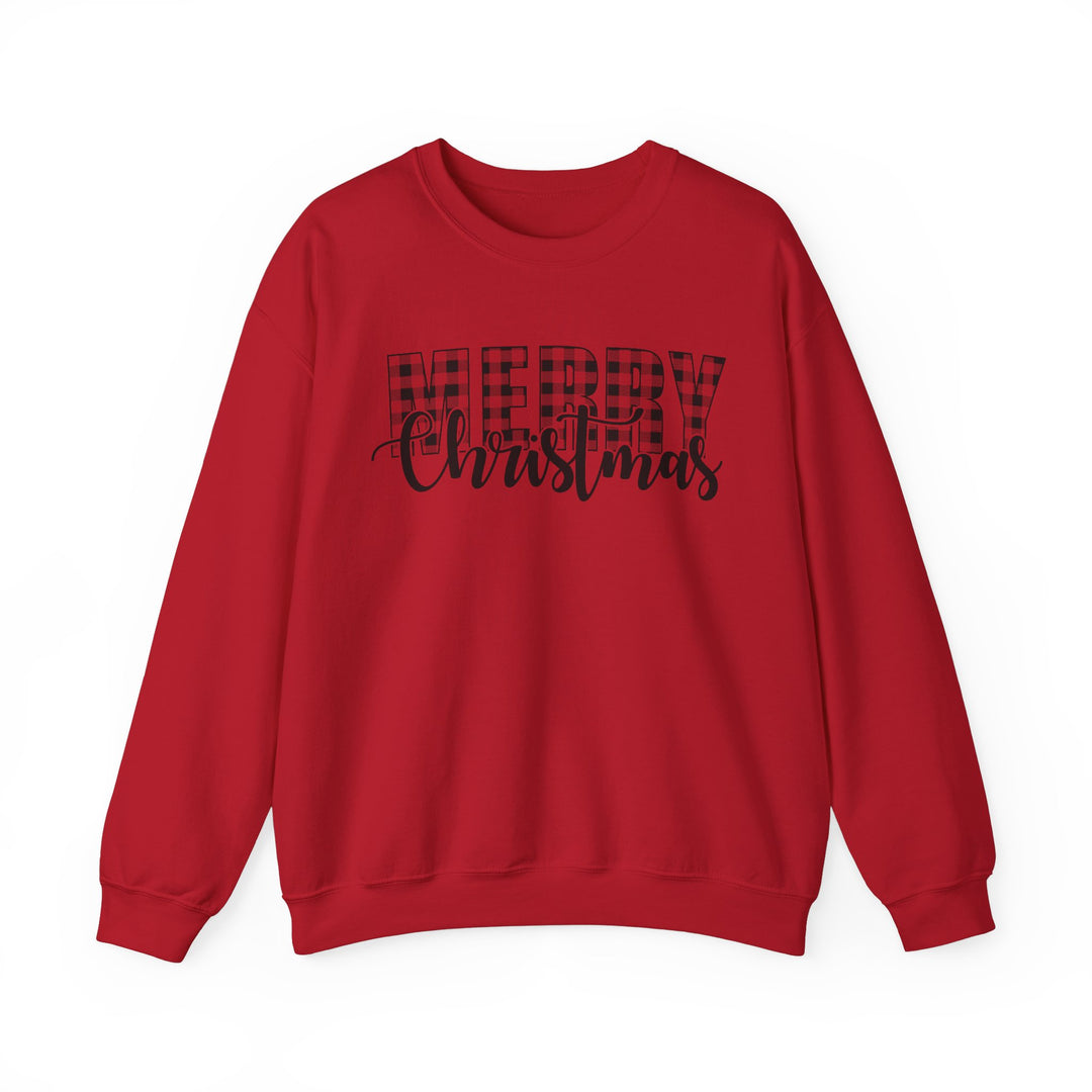 Merry Christmas Buffalo Plaid - Unisex Heavy Blend™ Crewneck Sweatshirt