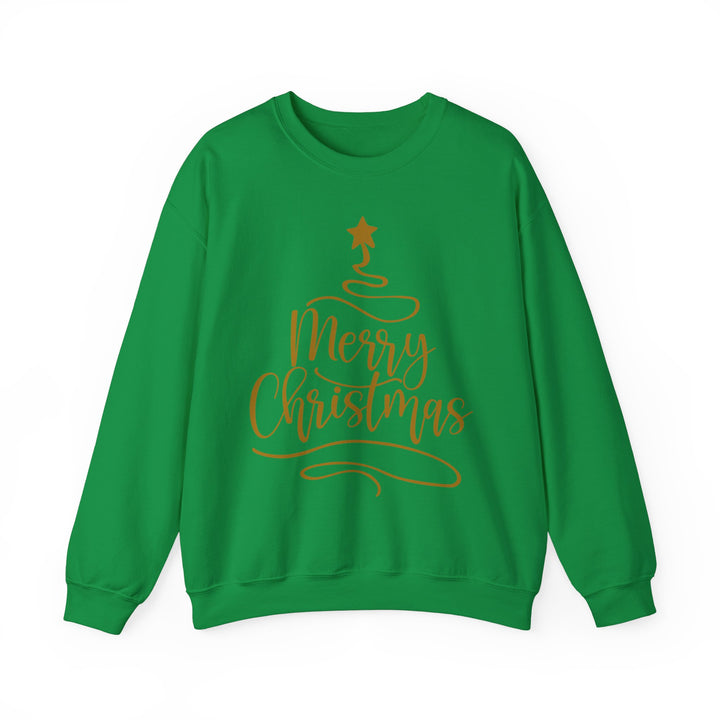 Merry Christmas Gold Tree - Unisex Heavy Blend™ Crewneck Sweatshirt