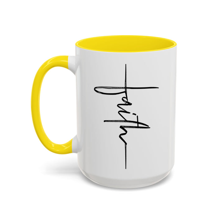Faith Cross - Accent Coffee Mug (11, 15oz)